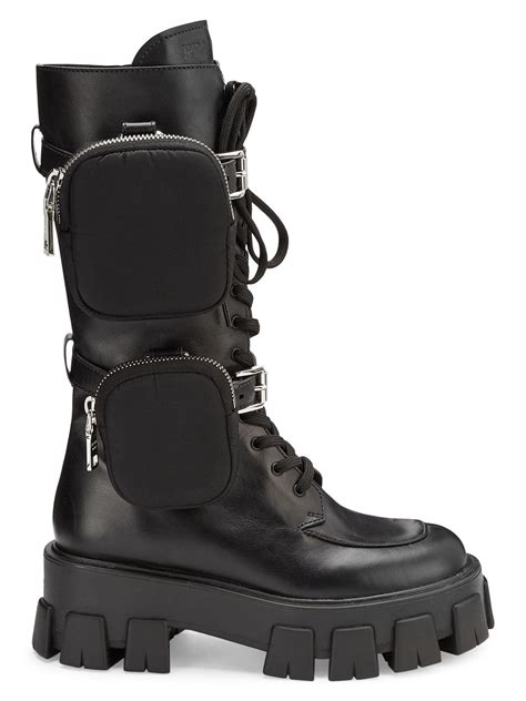 prada combat boots for women|Prada genuine leather boots.